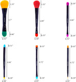 NEW SHANY 6 Piece Double Sided Travel Brush Set with Pouch Synthetic and Natural Hair, Luna