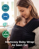 NEW Momcozy Baby Wrap Carrier Slings, Infant Carrier Slings for Newborn up to 50 lbs, Baby Wrap Adjustable for Adult Fits Sizes XXS-XXL, Easy to Wear Baby Carriers, Ergonomic Front Facing/Back, Black