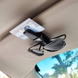 NEW Sun Visor Clip, Glasses Holders for Car Sunglasses Ticket Frame, Sunglasses Holder Clips with Double-Ends Clip Hanger, 180° Rotational Car Glasses Holder with Ticket Card Clip