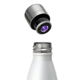 NEW CrazyCap 2.0 UV Water Purifier & Self Cleaning Stainless Steel Insulated Water Bottle - Turns Any Water Source Into Clean Drinkable Water - Perfect for Hiking, Camping, Travel and Survival, White