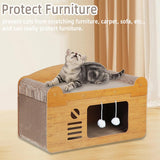 NEW Retails $59, ikeoat Cat Scratcher House, Cat Cardboard Box with 2 PCS Cat Scratch Pads, Sofa Shaped Scratcher Cat Toy for Indoor Cats, Easy to Assemble