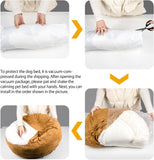 NEW Retails $45, MICOOYO Cozy Cave Dog Bed, Burrowing Dog Beds with Blanket Attached, Snug BeanBag Style Hooded Pet Cuddler Bed for Dogs and Cats, Small, Wheat