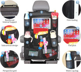 NEW Car BackSeat Organizer, 2 Pack for Kids Car Organizer Kick Mats with 10" Touch Screen Tablet Holder 11 Storage Pockets Car Back Seat Protectors Backseat Child Kick Guard Seat Saver