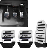 NEW jeseny 3 PCS Car Non-Slip Aluminum Alloy Pedal Pads, Manual/Automatic Gearbox Gas Pedal Brake Pedal Cover, Anti-rubbing Car Clutch Pedal Kits, Auto Universal Replacement Accessories (Silver)