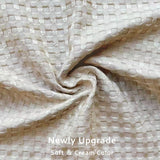 NEW MIYE Pleated Waffle Weave Bed Skirt, Tailored Dust Ruffle 14 Inch Drop Easy Fit, Machine Washable, No Split Corners (Beige, Cal King - 14" Drop)