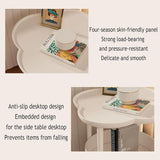 NEW 2 Pack, 2-Tier Coffee Table, Flower Shaped Tea Table, Small Couch Side Table, Round Coffee Table With Storage, For Living Room, Small Space, Office, Easy To Assemble, Beige