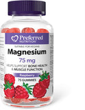 NEW Retails $26, Preferred Nutrition Magnesium Citrate 75 mg, 150 mg per Serving, 75 Vegan Gummies, Raspberry Flavoured, Supports Bone Health & Muscle Function, Proudly Canadian, BB: 08/26