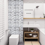NEW 3 Dimension Grey Brick Water-Resistant Moistureproof Removable Self Adhesive Wallpaper Peel & Stick Wall Stickers for Living Room Bathroom Kitchen-Daerzy, Includes 20 Tiles