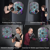Shows Light use! Retails $130, 2026 Smart Music Boxing Machine with 8 Colorful LED Targets, Upgraded Electronic Punching Trainer Bluetooth Wall Mounted, 9 Modes 10 Speeds Reaction Training Equipment for Home Gym Adults Kids, Black