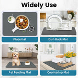 NEW PoYang 24"x16" Coffee Mat Large, Coffee Bar Accessories for Countertop, Absorbent Dish Drying Mat, Anti-Slip and Hide Stain Pad for Espresso Machine, Espresso Maker and Kitchen Counter, Gray