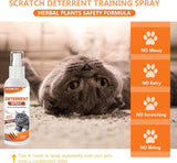 NEW Cat Deterrent Spray, Natural Cat Deterrent for Pet Behavior Training, Cat Repellent Spray-Indoor and Outdoor Use-120 ml, Orange, BB: 03/28