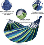 NEW Canvas Hammock 108" Long X 59" Wide 2 Person Hammock 440 pounds Maximum Weight Applicable Scenes in Courtyard Autumn, Indoor Hanging Chairs, Beach Leisure (Blue-Green)