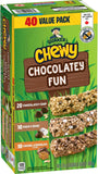 NEW Quaker Chewy Chocolatey Fun Variety Pack (Chocolatey Chip, Rocky Road, Caramel & Chocolate) Granola Bars (40 bars x 24g), BB: 10/25/25