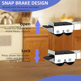 NEW Heavy Duty Furniture Appliances Rollers, Adjustable Furniture Moving Roller Wheels with Brake, 660 lbs Total Load, Mobile Washing Machine Base for Refrigerators, Sofa, Dryer, Washing Machines