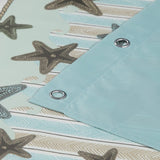 NEW Tremiti Aqua Starfish Sea Polyester Farmhouse Shower Curtain, Printed Green Striped Ocean Waterproof Modern Beach Bathroom Curtains, 72" W x 72" L