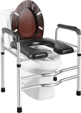 NEW Deewow Raised Toilet Seat with Handles up to 450lbs, Toilet Seat Riser for Seniors with Height Adjustable, Raised Toilet Seat for Elderly, Pregnant and Handicap, Fit Any Toilet, Black, Retails $139+
