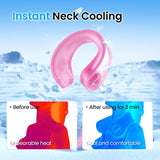 NEW Retails $33, DICEVER OutCool U-Flex Neck Coolers, Migraine Shoulder Relief Tube Wraps Cap, Large Reusable Ice Packs for Injuries, Stress, Hangover, Summer Hot Flashes, Outdoor Working, Travel, Pink