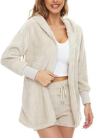 NEW Women's Lounge Sexy Fuzzy Fleece Open Front Kimono Cardigan & Fuzzy short tank - Size Large (shorts not included)