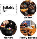 NEW Lshfwn 24 Pack Plastic Cauldron, Black Mini Witch Cauldron with Handle, Halloween Candy Cauldron Kettles, Plastic Candy Holder for Party Decoration Supplies St Patrick's Day