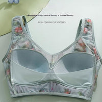 NEW LexTex Ellebloom - Ice Silk Lace Cooling Comfort Bra, Anti-Sagging Wire-Free Bra, Comfort Soft Bra, Lift Bra Women, Purple, Fits L/XL