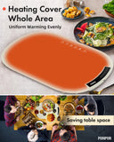 NEW Retails $90, PONPUR Food Warming Mat with 7 Adjustable Temperature, Food Warmer Mat, Electric Heating Tray for Buffet, 1 2 4 H Timing Function, Roll Up Hot Mat for Countertop, Parties, Family Meals