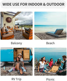 NEW Retails $60, Outdoor Rug 5x8 Waterproof Outdoor Carpet Reversible Patio Rug Portable Camping Rug Modern Abstract Plastic Straw RV Rug for Picnic Beach Balcony Pool Deck Foldable Rug, Brown/Beige