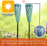 NEW 2-Pack Porcelain 48" Tall Torch Solar Pathway Lights, LED Outdoor Waterproof Garden Stake Light - Landscape Garden Light Decor for Yard, Lawn, Patio, Walkway, Backyard, Porch, Driveway