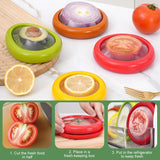 NEW 5 PCS Silicone Avocado Saver and Tomato Holder Containers Set, Reusable Fruit and Vegetable Storage Box, Anti-Oxidation Refrigerator Vegetable Fruit Crisper, Onion Lemon Apples Saver Keeper