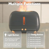 NEW Flame Air Diffuser Humidifier, 250ML Aromatherapy Diffuser Humidifier with 4 Timers & 6 Colors Night Lights Waterless Auto-Off Working for 8-16 Hours for Room Home Office