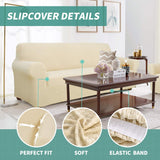 NEW YEMYHOM Couch Cover Latest Jacquard Design High Stretch Sofa Covers for 2 Cushion Couch, Pet Dog Cat Proof Loveseat Slipcover Non Slip Magic Elastic Furniture Protector (Loveseat, Beige), Medium, Retails $65