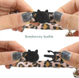 NEW Breakaway Cat Collars with Bell, Set of 3, Durable & Safe Cute Kitten Collars Safety Adjustable Kitty Collar for Cat Puppy 7.5-11in (Leopard)