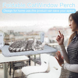 NEW Cat Window Perch Cordless Foldable Cat Hammock for Indoor Cats，Cats Window Seat with Metal Frame and Suction Cups, Replaceable Soft Covers Included (Medium)
