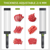 NEW Safe Mandoline Slicer for Kitchen, Vegetable Chopper, Potato Slicer Thickness Adjuster, French Fry Cutter, Veggie Onion Dicer Faster Kitchen Mandolin for Meal Prep (Meat Slicer Gray)