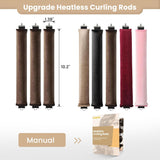 NEW Heatless Curling Rods, 3PCS Heatless Curls Overnight Flexi Rods with Hook, No Heat Curlers to Sleep In, Overnight Heatless Curls Rods for Blowout, Hair Styling Tool for Overnight (3PCS-Black)