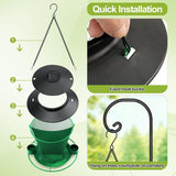 NEW Retails $87, YYWMWM Solar Bird Feeder Outdoors Wild Bird Feeders Metal Mesh Bird Feeder Outside Hanging Bird Feeder 2.5 lbs Capacity Green