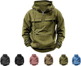 NEW LELEBEAR Men's Carhartt Dupe Tactical Sweatshirt Quarter Zip Cargo Pullover Hoodie, Sz M Olive Green! Has Carhartt Logo on left front pocket