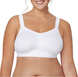 NEW JUST MY SIZE womens Active Lifestyle Wirefree Bra, White, Sz 48DD
