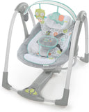 NEW Ingenuity 5-Speed Portable Baby Swing with Music, Nature Sounds & Battery-Saving Technology Hugs & Hoots, Swing ’n Go, 0-9 Months, Retails $135+