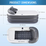 NEW Retails $99+, CO-Z Inflatable Bathtub With Electric Air Pump, Portable Tub With Blow Up Bath Pillow Cover, Drainage Cup Holder, Foldable Outdoor Freestanding Tub for Adults, Grey