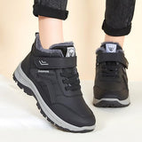 NEW TIEVOSA Winter Boots for Women Winter Thick Bottom Non Slip Round Toe Lace Up Hook Loop Solid Waterproof Sz 6