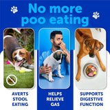NEW Sealed, No Poo Chews for Dogs, Puppy - Coprophagia Stool Eating Deterrent - Prevent Dog from Eating Poop - Stop Eating Poop Treats with Probiotics & Enzymes - Immune, Digestive, Gut Health Support Supplement, BB: 08/27