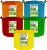 NEW Kopotma 3 Gallon Fabric Grow Bags - Colorful Planters for Vegetables, Flowers, Tomatoes - 5-Pack Garden Pots