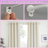 NEW White Disc Curtain Rods, 48-84 Inches Window Curtain Rod, Adjustable Room Darkening Curtain Rod with Aluminum Finials and Brackets, Wrap Around Design - Retails $116+