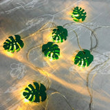 NEW Garden Party String Light Battery Powered Monstera Metal Leaf 10-LED String Lamp Party Decor Light Photo Prop 6.56ft