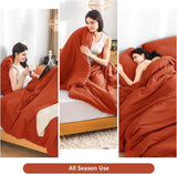 NEW Retails $89+ Flully Orange Twin Comforter Sets, All Season Super Soft Lightweight Washed Cotton Down Alternative Bed Comforters Set & Pillowsham Kids College Dorm Boys Girls, Modern Pumpkin Deep Orange Twin/XL
