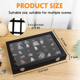 NEW 36 Grid Collector Display Case with adjustable storage space - PU Leather! Great for Crystals, rocks or other small collectibles