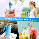 NEW Straw Cover Cap for Stanley Cup, 6Pcs Cute Spongebob Cartoon Straw Topper Compatible with 30&40 Oz Tumbler with Handle, Reusable Silicone Straw Tip Covers for Gifts(10mm)