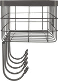 NEW Spectrum Diversified Vintage Wire Basket &amp; Hook Station Wall Mount Storage, Industrial Gray, Retails $73+