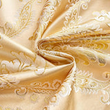 NEW Retails $117, ELKCA Luxury Golden Jacquard Curtains Set for Bedroom European Style Window Curtain for Living Room, Grommet Top, 2 Panels (Damask-Golden, 52" W x 104" L)