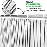 NEW White and Black Shower Curtain, Boho Minimalist Mid Century Modern Arch Geometric Machine Washable Waterproof Fabric for Bathroom Bathtub Decor with Hooks 72x72